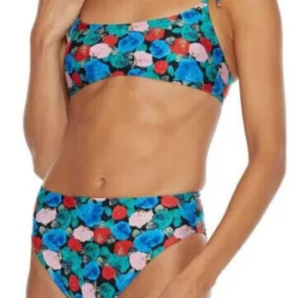 VIX PAULA HERMANNY BELLA 2-PC FLORAL GIGI HIGH WAIST BIKINI SWIMSUIT D/M NWT - Picture 1 of 12